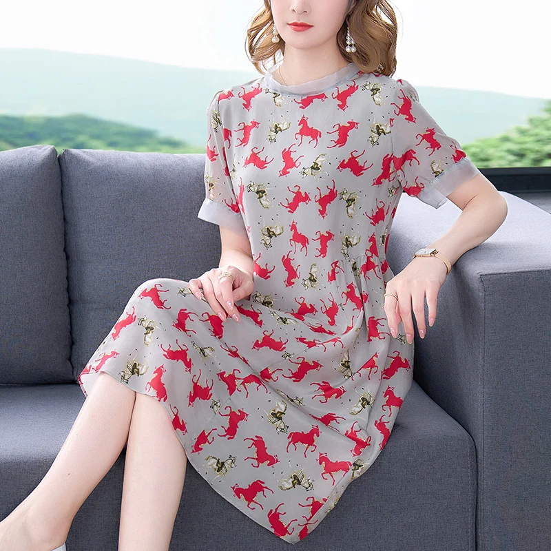 Novedad de verano, vestido Midi bohemio con estampado de vacaciones para mujer, coreana, Vestido de playa ligero, Vestidos de informales ajustados elegantes 2025