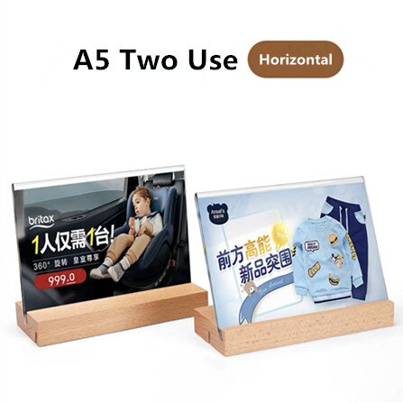 A5 t /  l-vormige displaytafelblad restaurantmenupapierhouder displaystandaard acryl foto- en bordhouderframes: 8