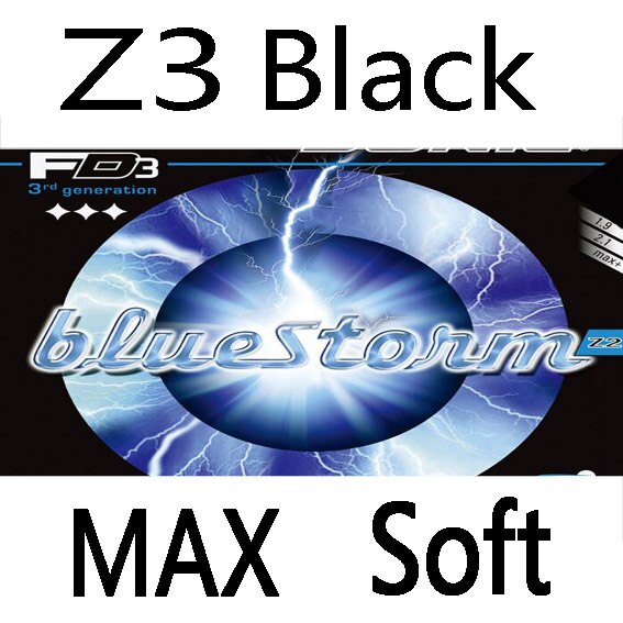DONIC BLUESTORM (BlueStorm Z1 / Z2 / Z3) Table Tennis Rubber Ping Pong Sponge Tenis De Mesa: Z3 Black MAX Soft