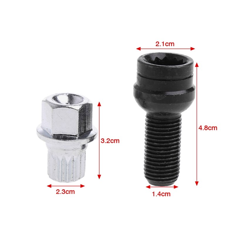 4+1 Wheel Bolt Lock Lug Nut Set With Key