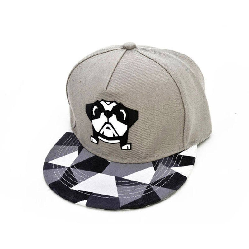 Katoen Hond Rubber Baseball Cap Hip-Hop Cap Verstelbare Snapback Hoeden Voor Mannen En Vrouwen 301: Grijs