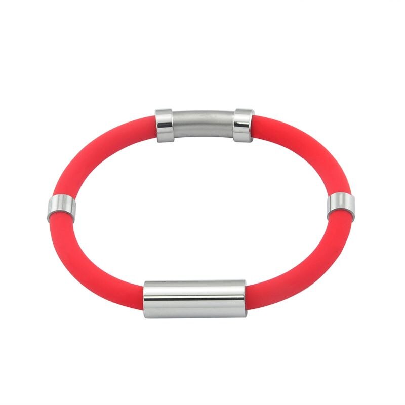 Verstelbare Anti-Statische Siliconen Armband Lichaam Statische Magnetische Sport Polsband F3MD: Red