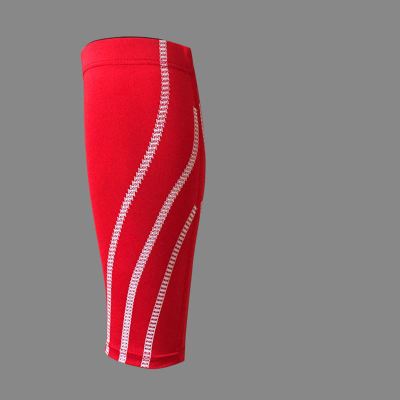 2PCS Base Layer Compression Shin Guard Men Women Calf Support Sleeve Cycling Sock Running Football Basketball Sports Leg Warmers: red / M