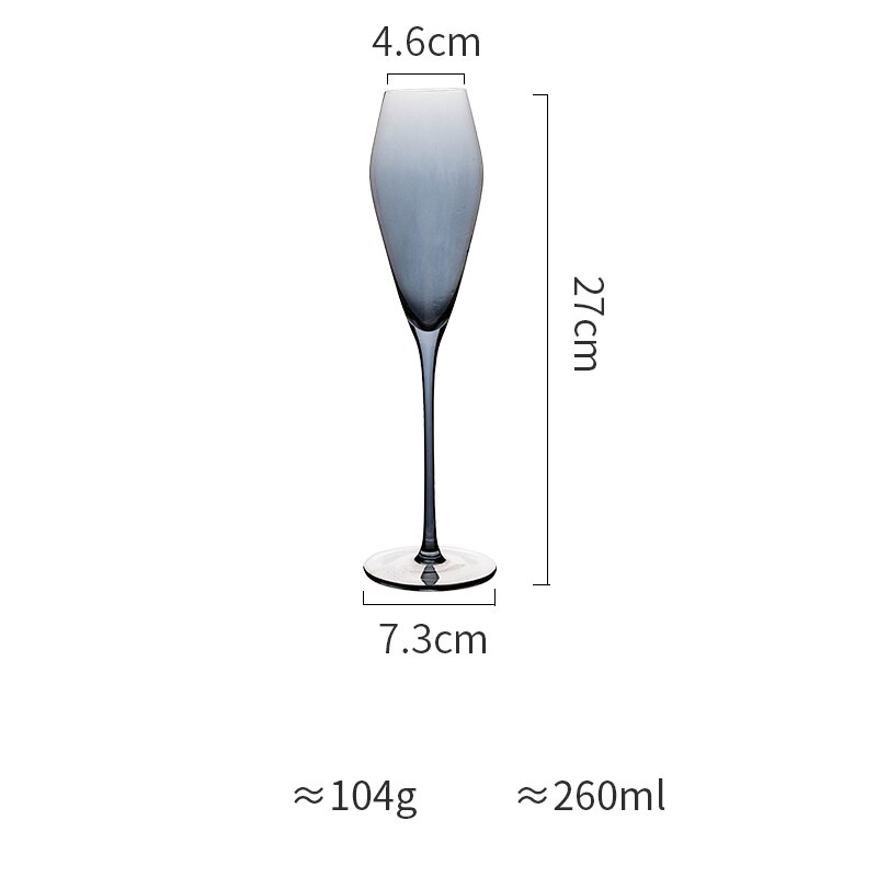 Rainbow plated Lead-free crystal glass cup Inclined mouth wine glass cocktail glass Champagne glasses goblet party Drinkware: Smoky grey  260ml