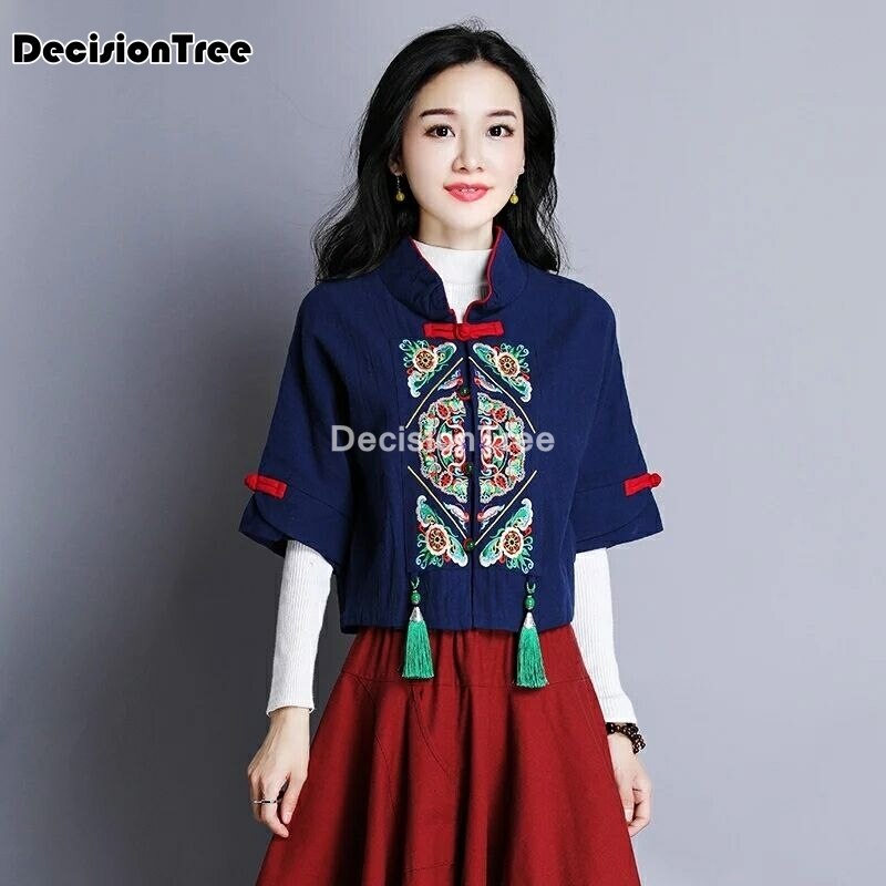 Kimono de estilo chino tradicional para mujer, Rebeca hanfu, camisas qipao, ropa de calle,: color1 / L