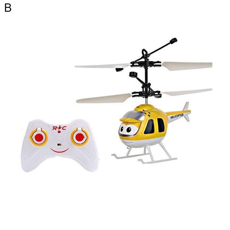 Induction Flying Toys RC Helicopter Cartoon Remote Control Drone Kid Plane Toy: B