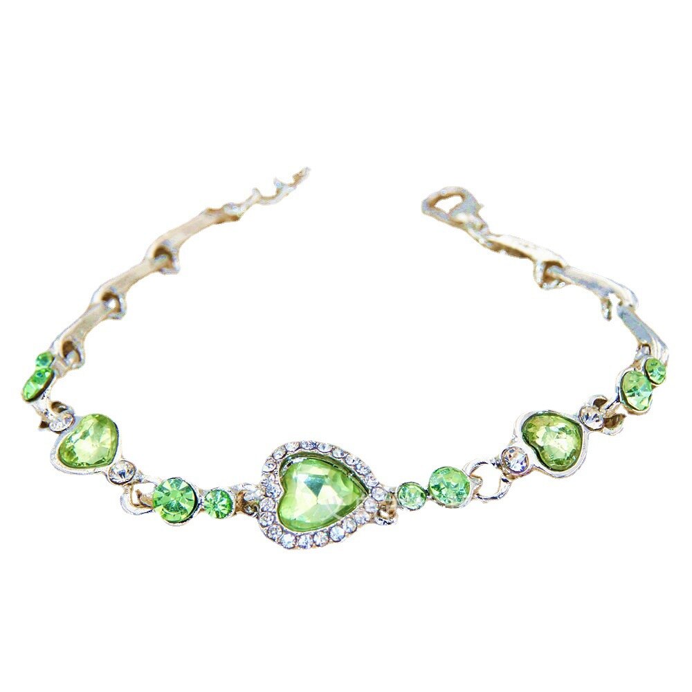 Zee Hart Legering Zirkoon Liefde Kristal Armband Voor Vrouwen Stijl Mode Temperament Metalen Meisje Sieraden: H03