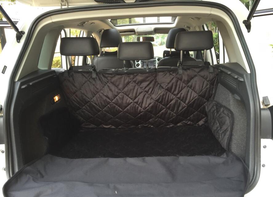 Car Boot Pet Seat Covers Waterproof Short Plush Quilted Fabric Car Interior Travel Accessories Car Seat Covers Mat for Pets Dogs: Black / L