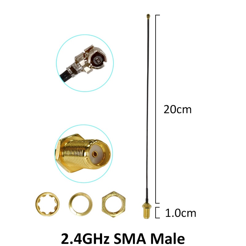 2,4 Ghz antenne Wifi 5dbi SMA stecker weiß 2,4 ghz antena Omni-gerichtet Router Antenne + 21cm RP-SMA Männlichen Zopf Kabel