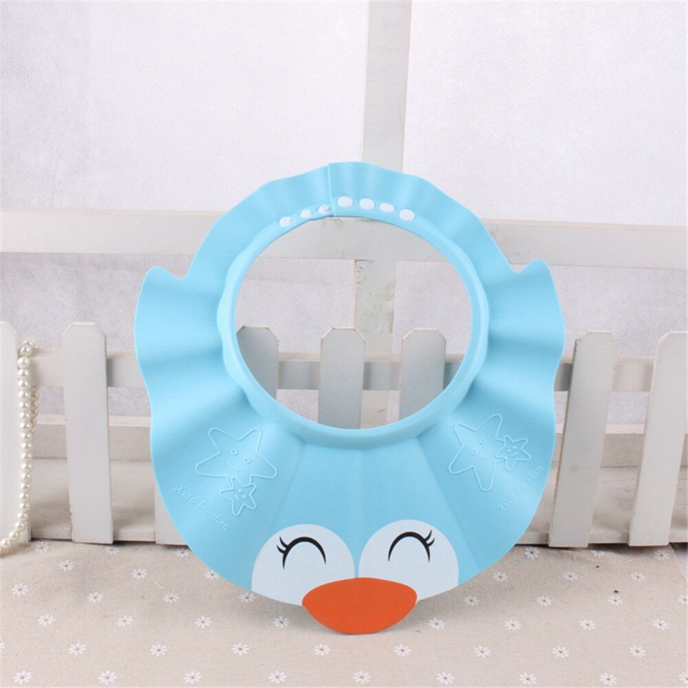 Baby tegneserie badehætte solid shampoo badehat justerbar hat småbørn børn vaske hår beskytter beskytter babypleje