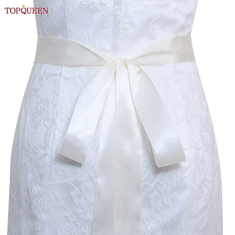 TOPQUEEN S419-G Jahrgang Blumen- Hochzeit Gürtel Smaragd Mutterschaft Schärpe Strass Blume Hüftgürtel Für Braut Kleid Kleid Applikationen: aus-Weiß Schleife