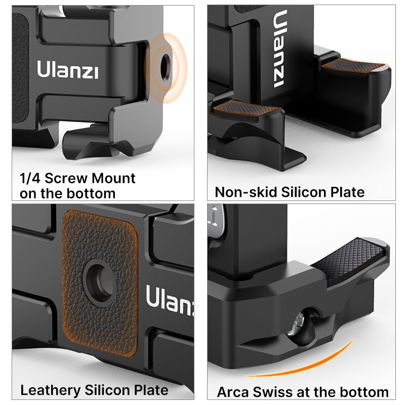 Ulanzi ST-15 Universal- Arca schweizerisch DSLR schnell Freisetzung Platte 2 in 1 Kalten Schuh Smartphone Halterung Stativ Montieren