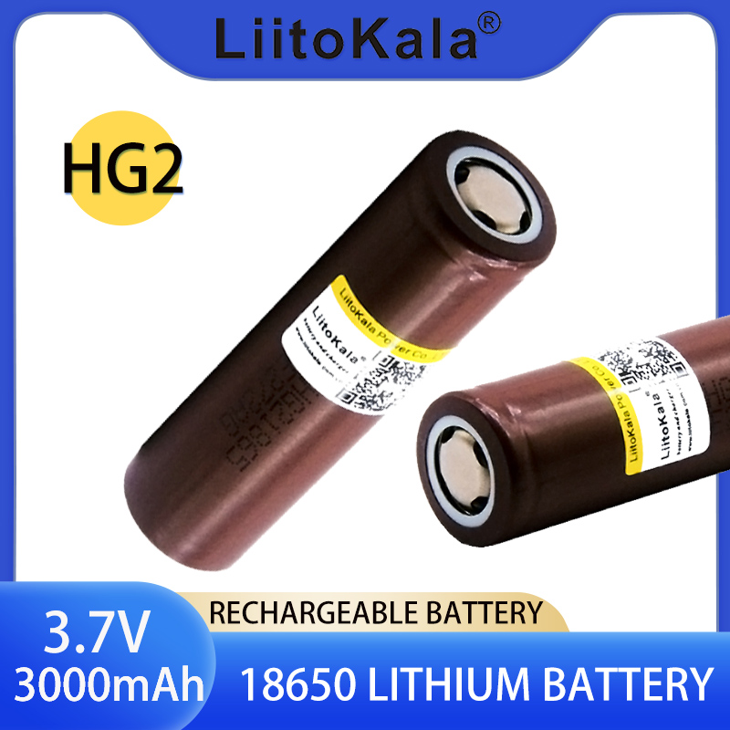 2 szt. Akumulator 18650 LiitoKala HG2 3000mAh 18650 3.7V dedykowany do akumulatora HG2 do akumulatora: Złota