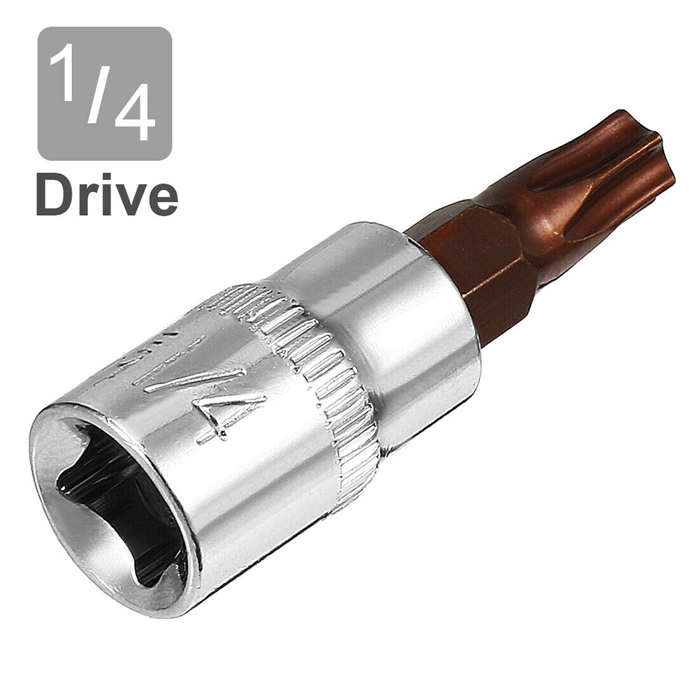 2Pcs Torx Hex Sleuven Pozi Bit Socket Schroevendraaier Torx Star Socket Bit 1/4 "Vierkante Impact Driver T30 Wrench tool