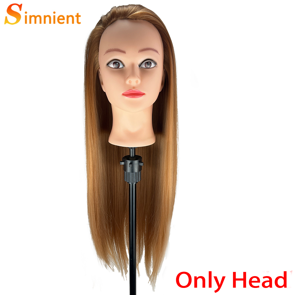 70Cm 100% High Temperature Fiber Blonde Hair Mannequin Head Training Head For Hairstyles Braid Hairdressing Manikin Doll Head: Gold