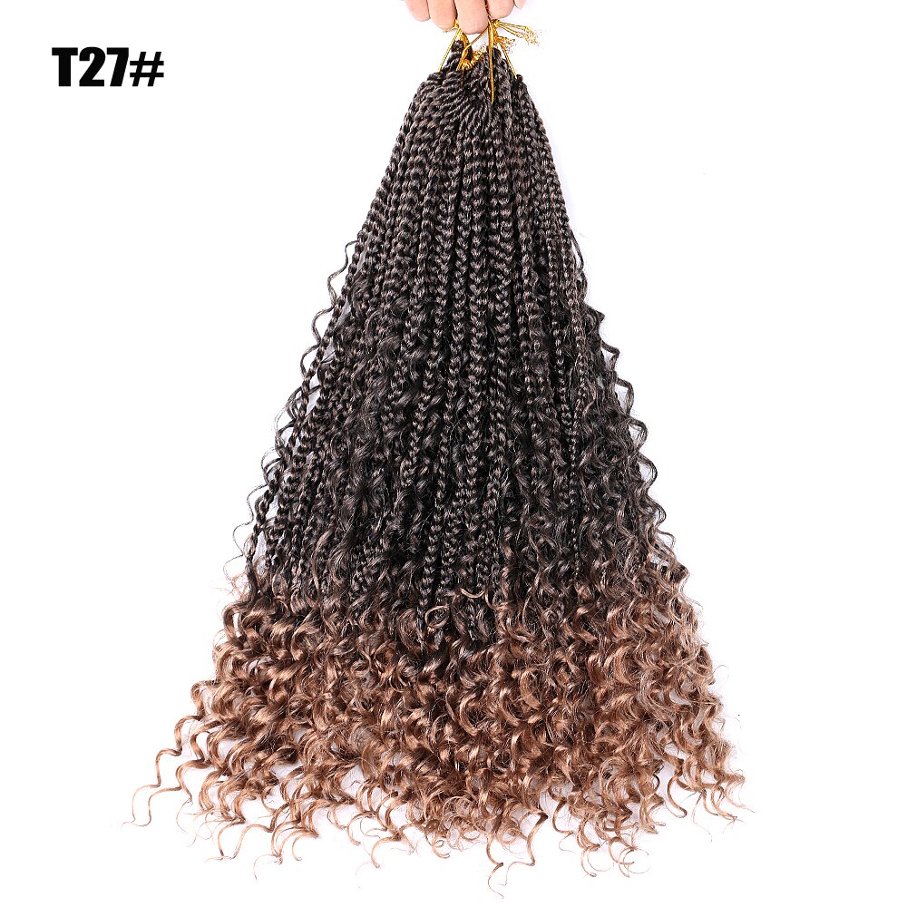 Messy Goddess Bohemian Box Braiding Hair Un-ruly Synthetic Box Crochet Braid 22inch Boho Braided Hair Extension