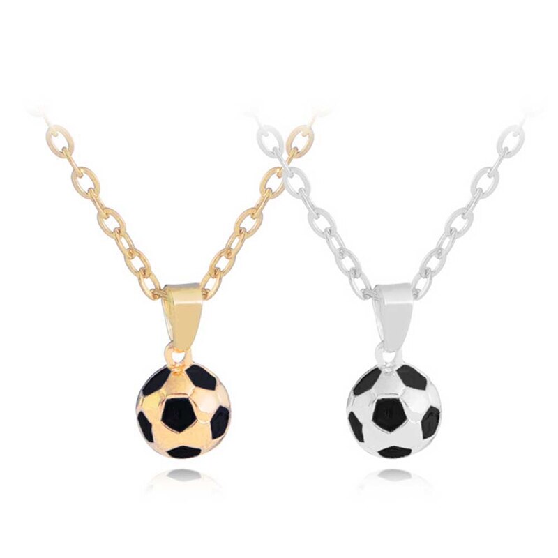 Trendy Voetbal Link Chain Voetbal Charm Ketting Hanger Goud Kleur Sport Bal Sieraden Mannen Jongen Kinderen Hanger Ketting