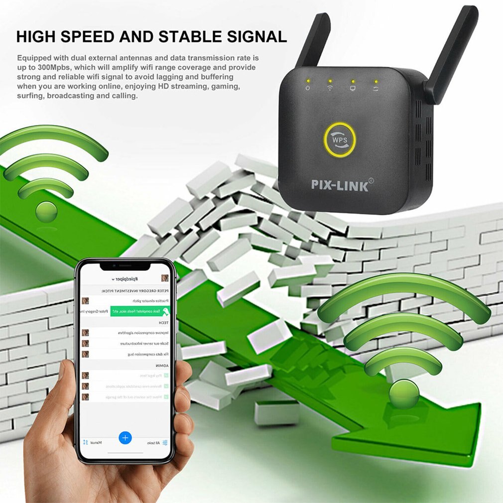 WiFi Range Extender Signal Booster 1200Mbps Amplifier Internet Wireless Repeater Wireless Range Extender Amplifier