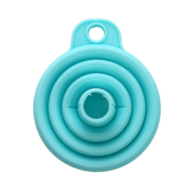 1Pcs Silicagel Vloeistof Doseren Mini Trechter Inklapbare Telescopische Lange Nek Trechter Vloeibare Vulling Thuis Kitchen Tools: Blauw