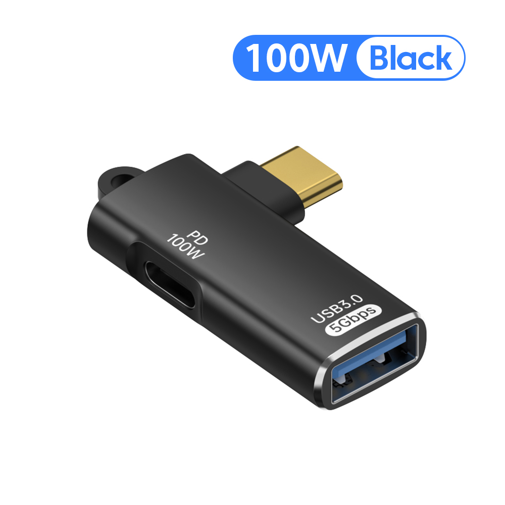 Adapter OTG 2 w 1 Kolanko PD100W Szybkie ładowanie typu C męski na żeński konwerter typu C/USB Złącze słuchawek USB do iphone 15: WHITE