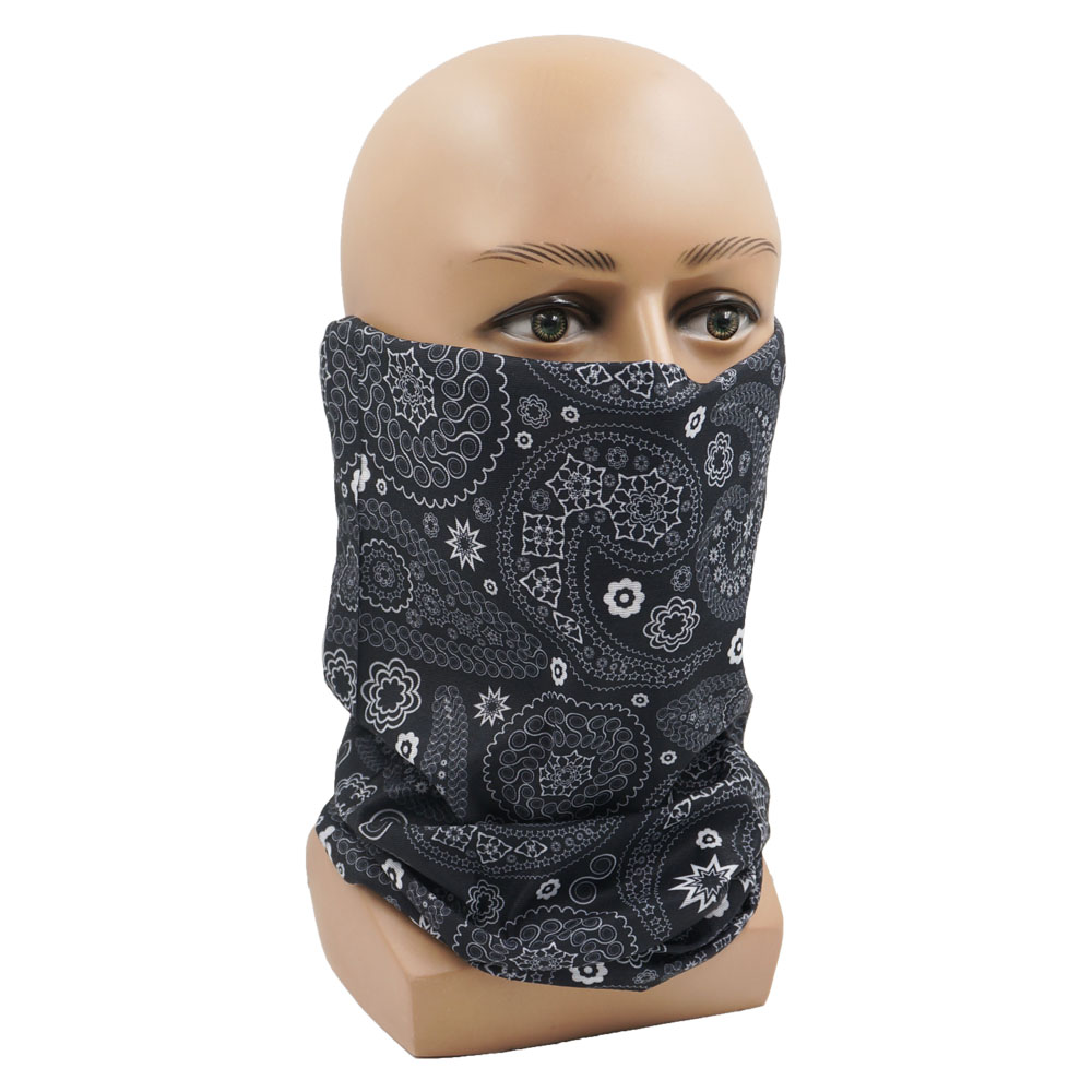 Colorful Paisley Neck Gaiter for Women Men Art Printed Windproof Riding Hiking Face Bandanas Headband Seamless Balaclava Scarf
