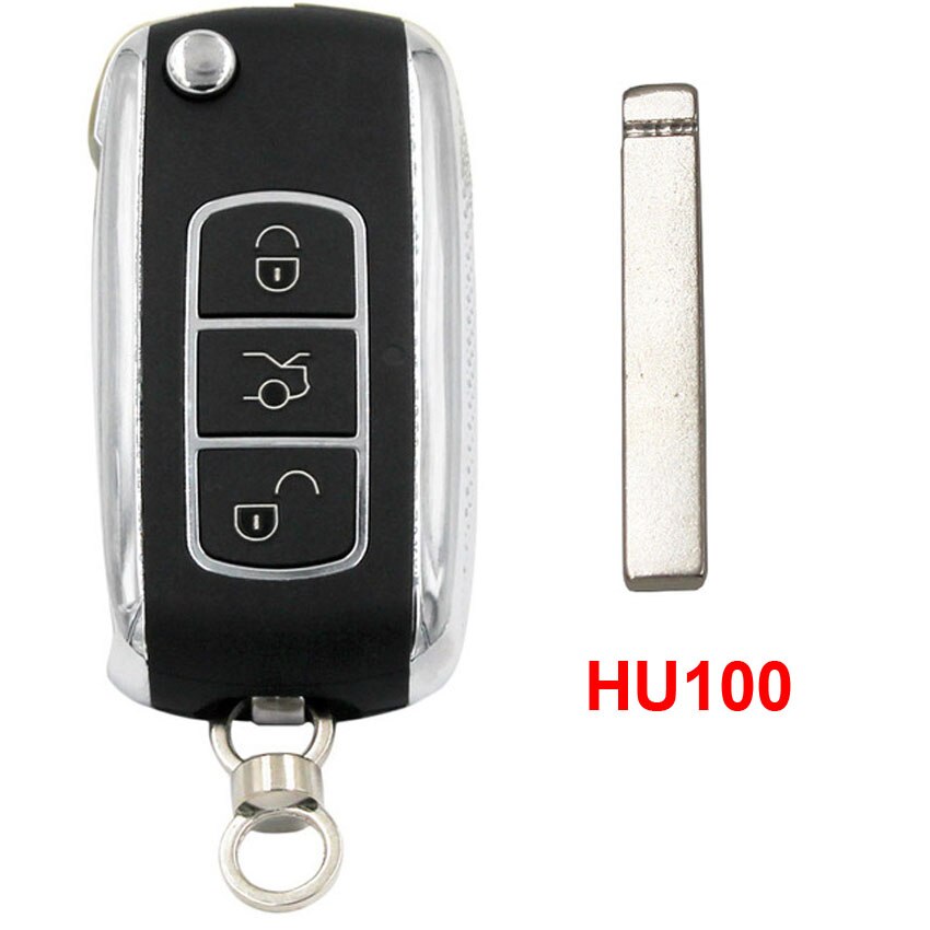 2 botón actualizado plegable, abatible remoto llave de coche 433MHz ID40 Chip P/N: 93286048 para Opel HU46 / HU100 / HU43 / YM28 hoja sin cortar: HU100