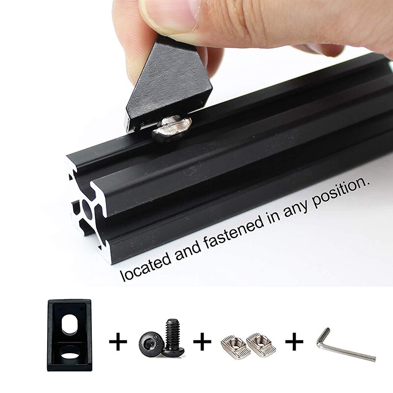 20 ensembles de supports d'angle, 40 écrous en T et boulon à vis hexagonale pour fente 6mm série , accessoires de profil d'extrusion d'aluminium