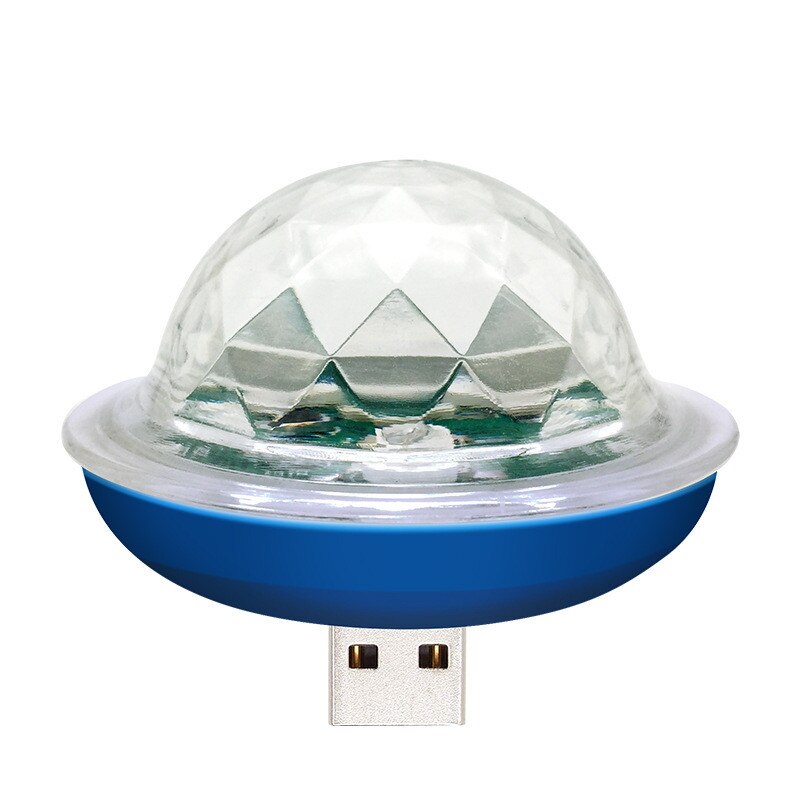 4W Mini USB Sound Party Lights Disco Light RGB Magic Crystal Ball Stage Light Effect for Christmas KTV Wedding Music Dj Light: Blue body