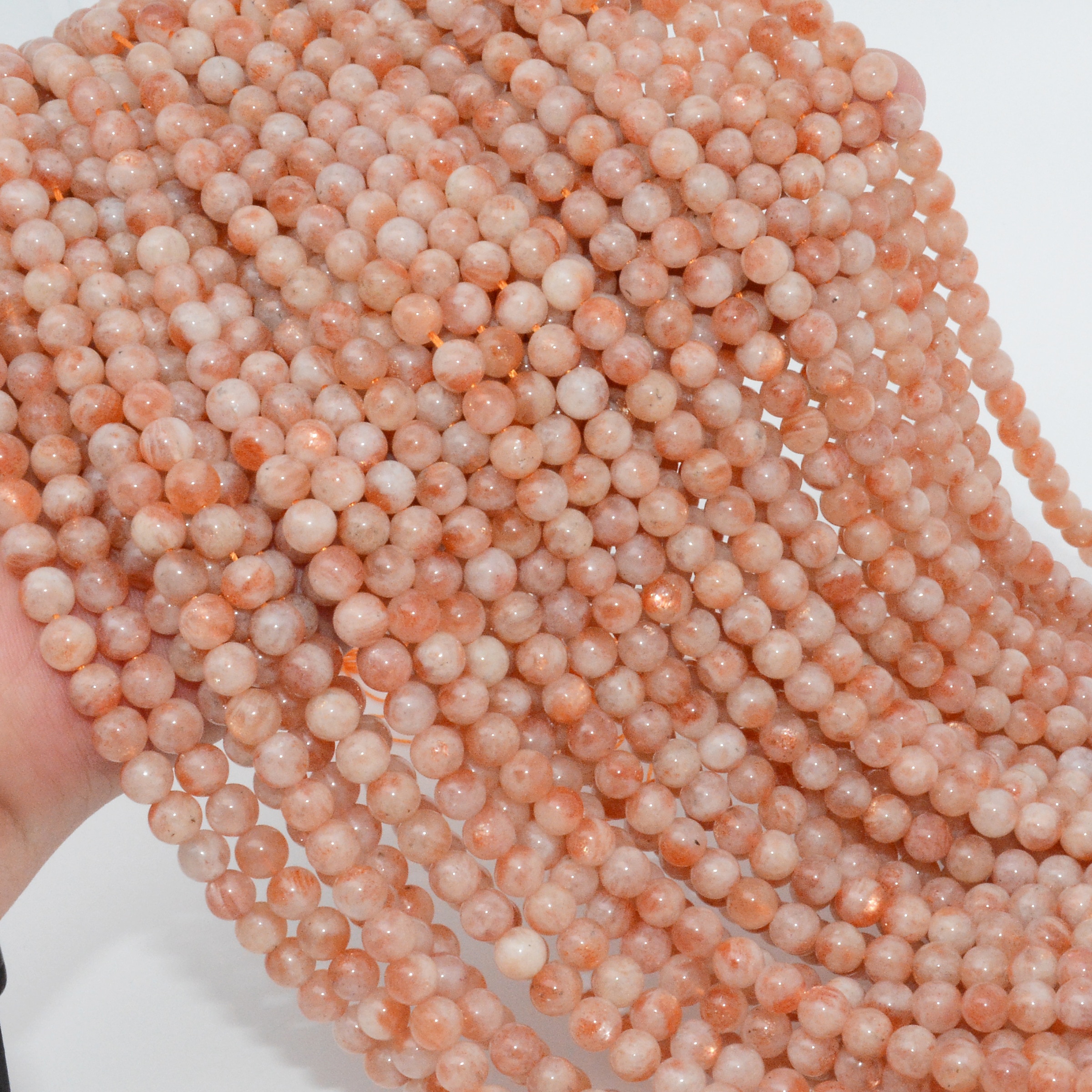 Naturalne Nedava Sunstone luźne kule 6.2mm