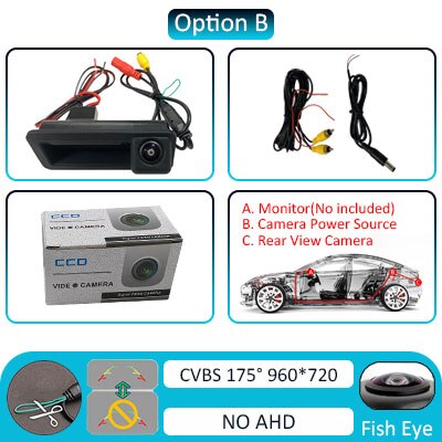 1080P AHD Rear View Camera hd For Ford Focus 2C 3C Fiesta ST Contour Fusion Mondeo BA7 hatchback MK4 Freelander car camera: Static -175 de