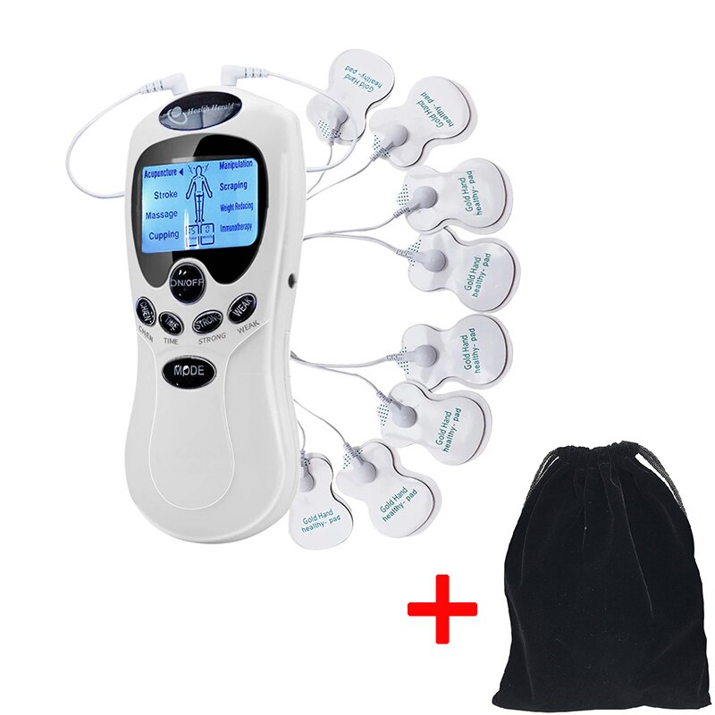 Volledige Ems Body Acupunctuur Elektrische Therapie Massager Meridian Fysiotherapie Massager Apparaat Massager Fysiotherapie: white  bag