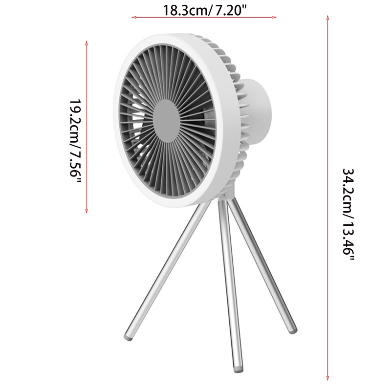 Wentylator statywu przenośny wiatrak biurowy niski poziom hałasu 3 kontrola prędkości statyw podstawa stołu 10000Mah akumulator chłodnica wentylator z lampką doprowadziło