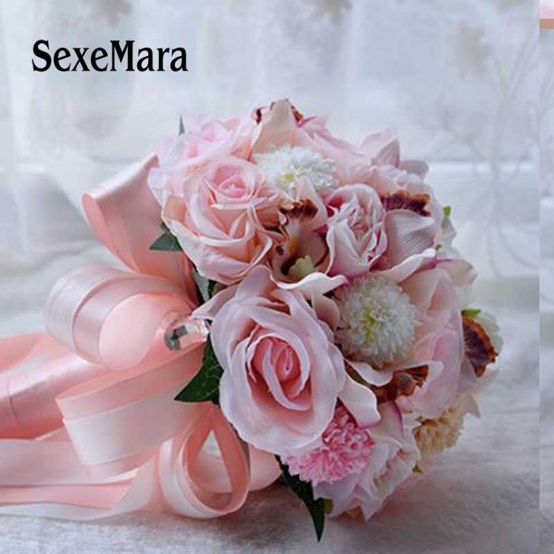 Silk Wedding Bouquet Wedding Flowers Bridal Bouquet Coral Rose and pink hydrangea Wedding Bouquet