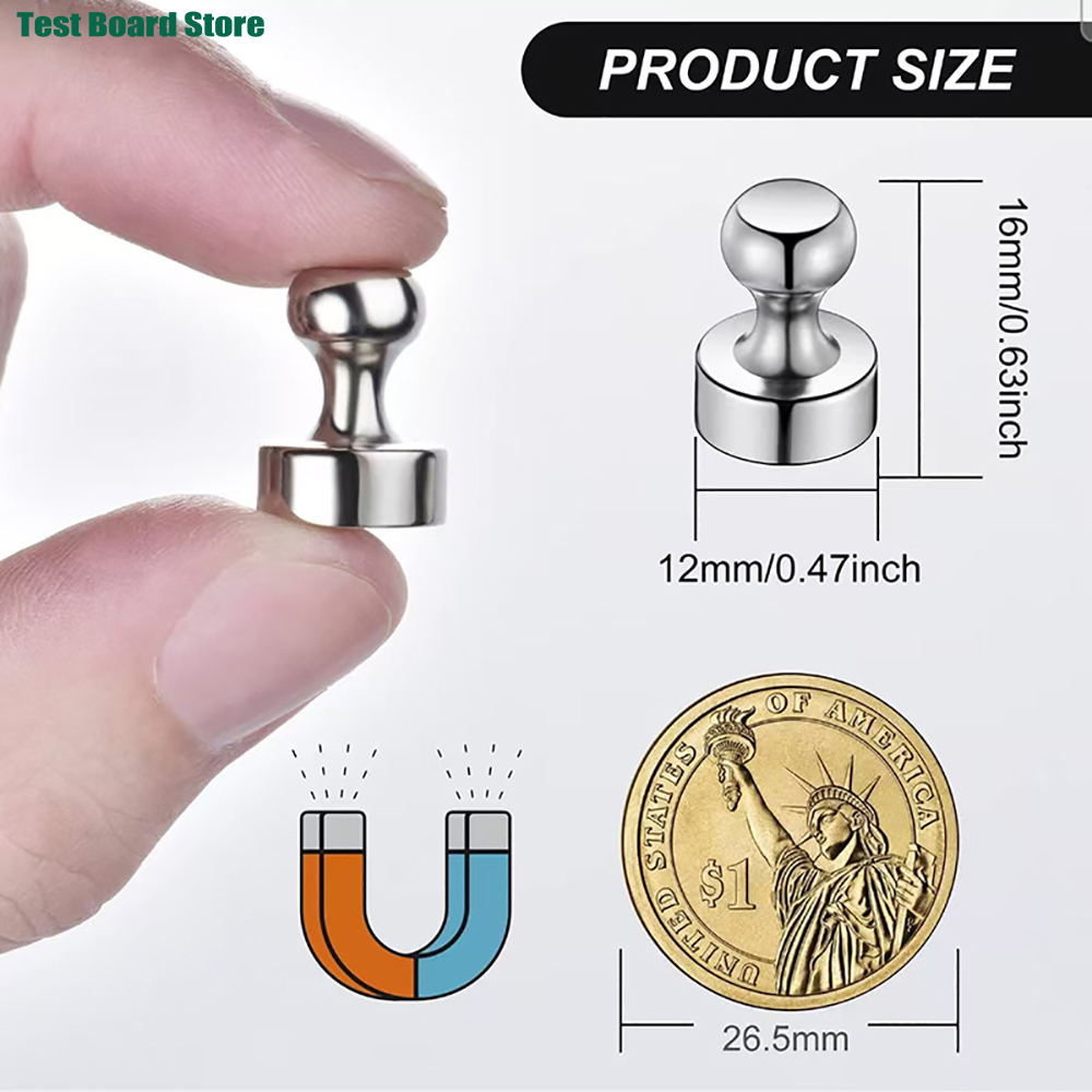 10/20/40/50pcs Strong Push Pin Magnet, Metal Magnet Strong Magnetic Pin Refrigerator Whiteboard Magnetic Pin Office Supplies