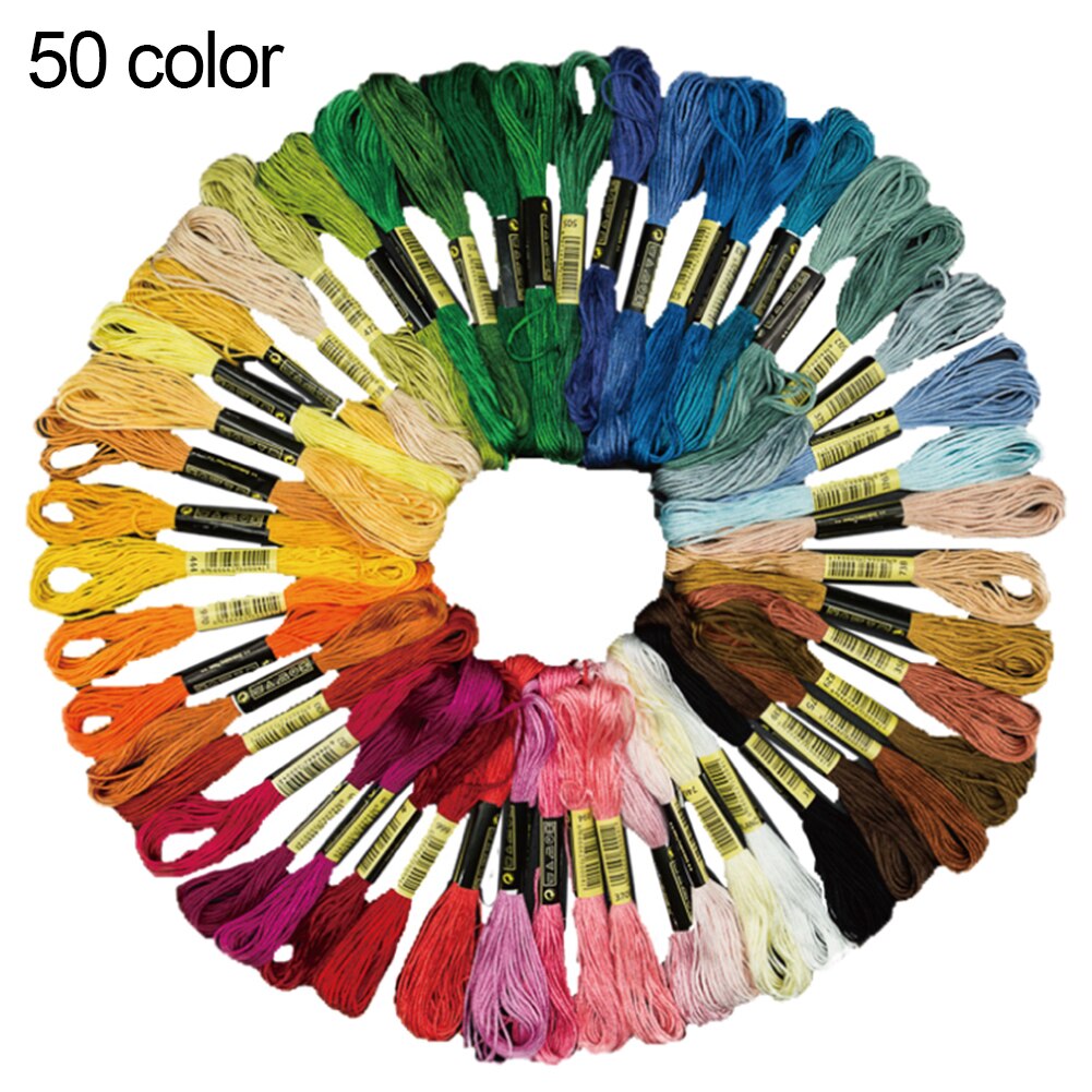 24/50/100Pcs Embroidery Thread Cross Stitch Cotton Thread Floss Kit Floss Skeins DIY Sewing Tools: 50pcs