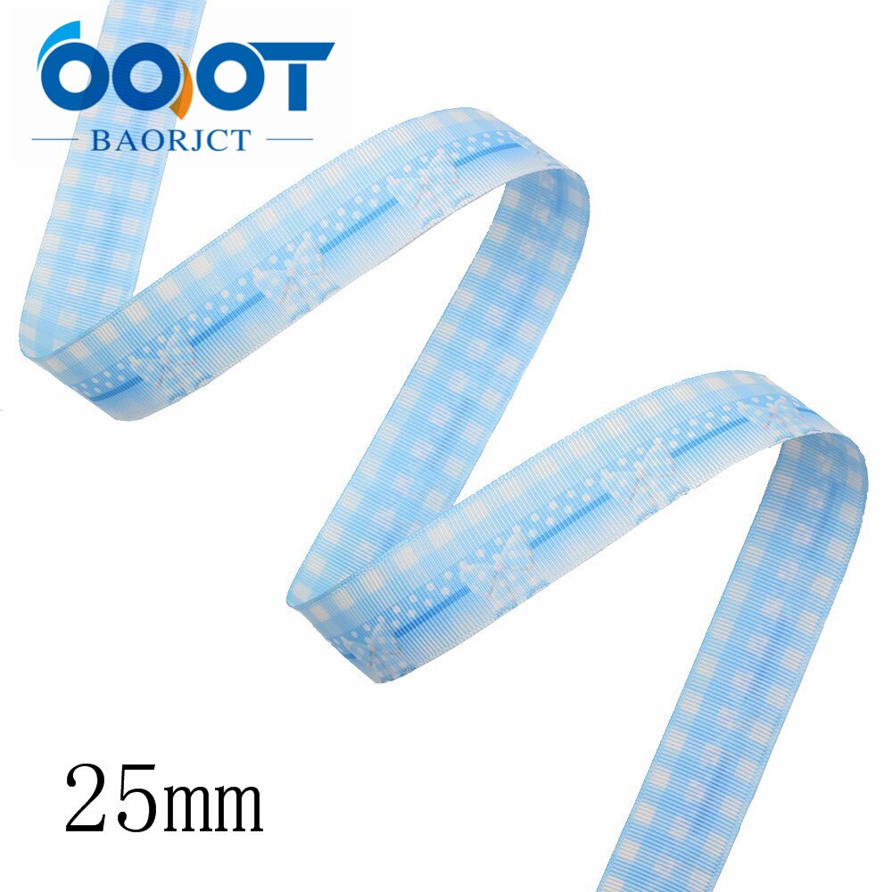 Ooot baorjct i -191227-2834,25mm 10 yards dubbelsidiga geometriska galler rosettband, rosett, kläder, festpyssel dekorationer: I -191227-2838