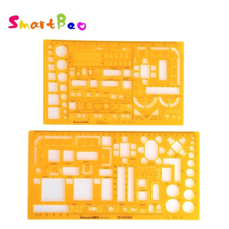 1:50 Scale Architect Drawing Template House Plan Interior Decoration Furniture Building Formwork Stencils Drafting Tools