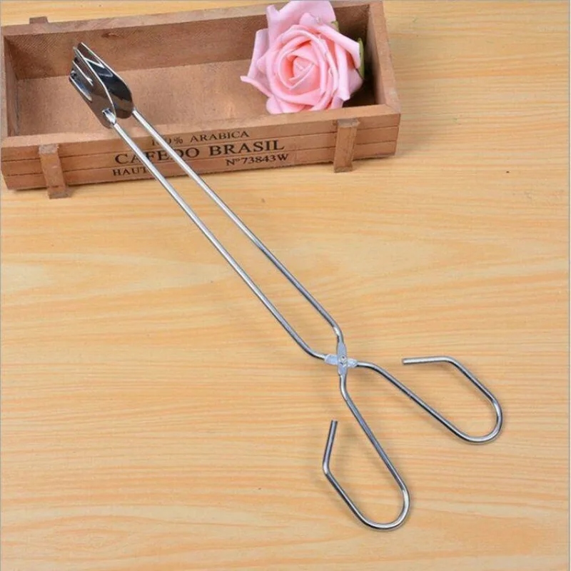 Multifunktionale Edelstahl-Grillzange für Lebensmittel, Gemüse, Fleisch, Holzkohleklemmen, Bratzange, tragbare Zange, Outdoor-Gadget