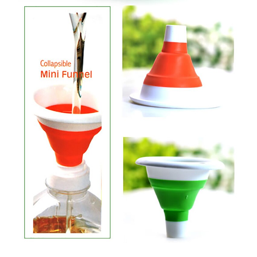 Foldable Funnel Silicone Collapsible Funnel Folding Portable Funnels Be Hung Household Liquid Dispensing Kitchen Tools