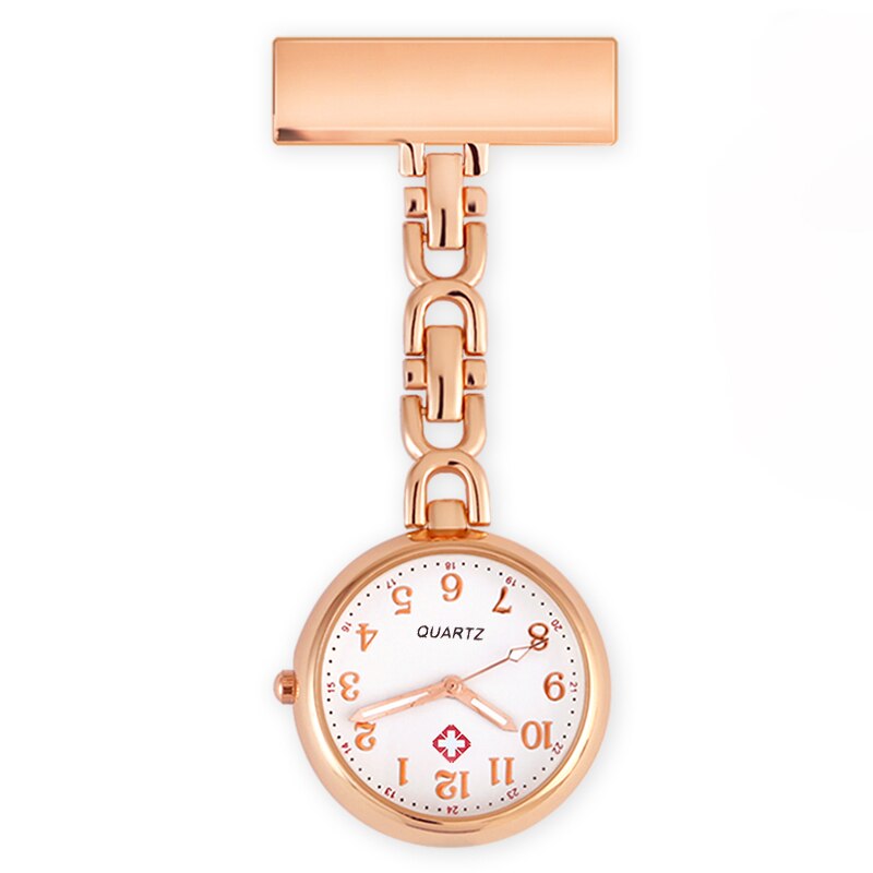 Hohe Arzt Pflege Uhr Diamant Brust PocketWatch Taschenuhr Medizinische Prüfung Uhr Arzt Uhr: Rose-Quarz