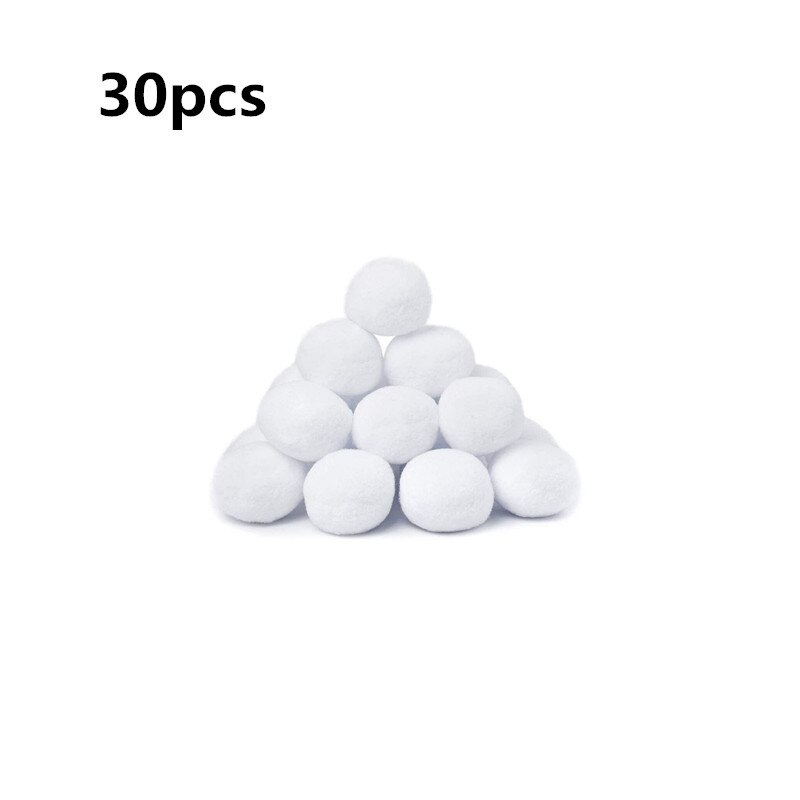 30/50Pcs Kerst Sneeuwbal Indoor Sneeuwballengevecht En Doek Bal Kinderen Team Kerstcadeau Kunstmatige Doek Fleece sneeuwbal: 30pcs