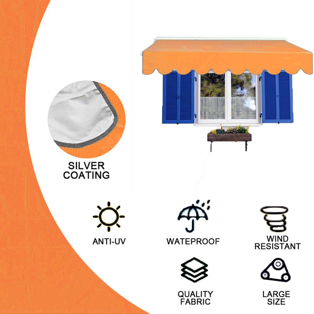 Awning Cover Waterproof Topper Cover Canopy Replacable Fabric Cover Outdoor Awning Sun Protective Cover