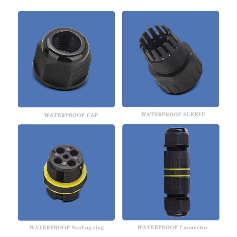 IP68 Waterproof Connector m20-2Pin Electrical Terminal Adapter Wire Connector Screw and Soldering Pin connector for LED