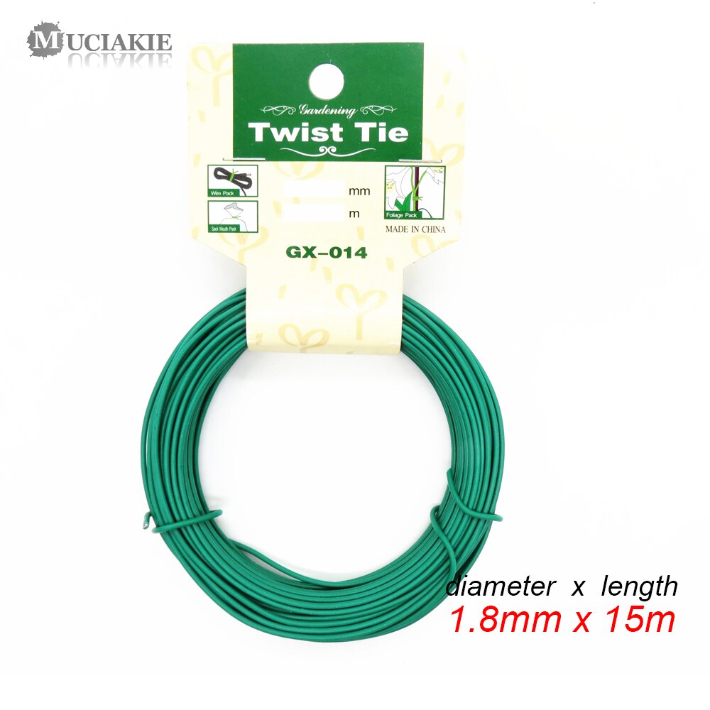 MUCIAKIE 12 M/15 M Tuin Draad Zware Groen Gecoat Plant Twist Tie Tuin Training Wire Bonsai Outlet draad voor Holding Tak