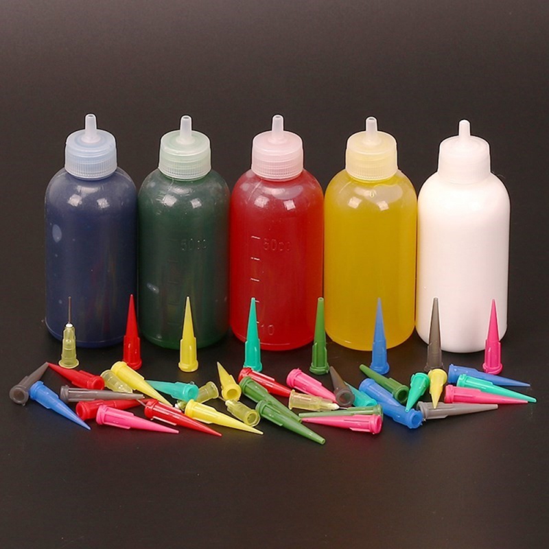 5pcs/Set Jam Painting Squeeze Bottles with 35 Nozzles Cake Decor Family Baking Pastry 50ML Bottle Drawing Tools Jam Pot