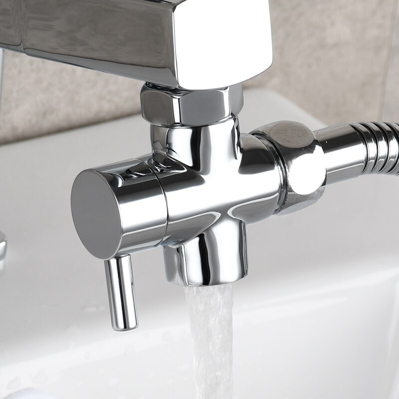 Durcheinander Wasserhahn Umsteller Ventil Küche Waschbecken Wasserhahn Ventil Splitter mit Belüfter Waschbecken Schlauch Anschluss M22 zu M24: Chrom