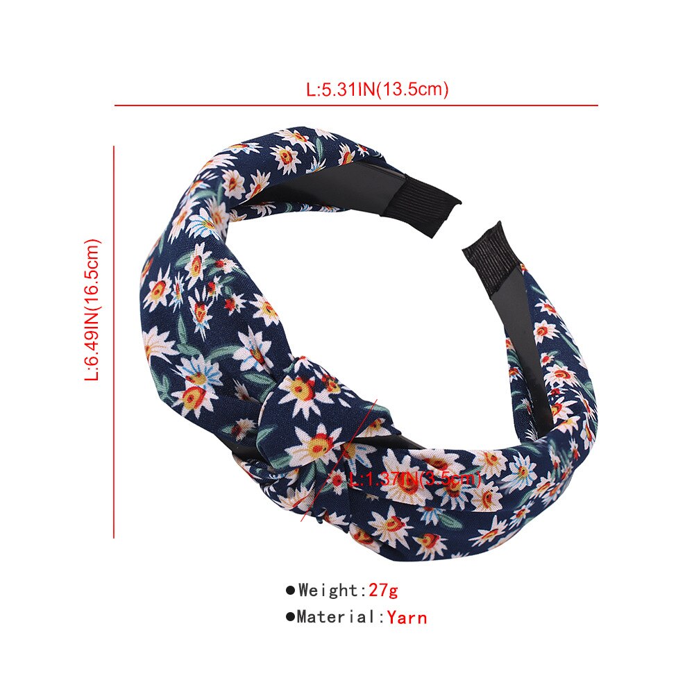 Eenvoudige Chiffon Hoofdband Voor Vrouwen Verse Bloem Brede Hoofdband Mode Haarband Kleurrijke Strik Vintage Haar Sieraden Accessoires
