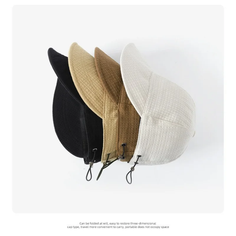 Foldable Wide Brim Hat Women Adjustable Portable Outdoor Beach Bucket Hat Summer Sun Protection Visors Fisherman Cap Panama Caps