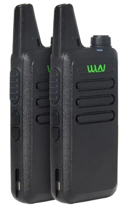 2Pcs Wln KD-C1 Walkie Talkie 400-470 Mhz 5W Power 16 Kanaals Kaili Mini Handheld transceiver C1 Draagbare Twee Manier Radio: 2 pcs black / EURO