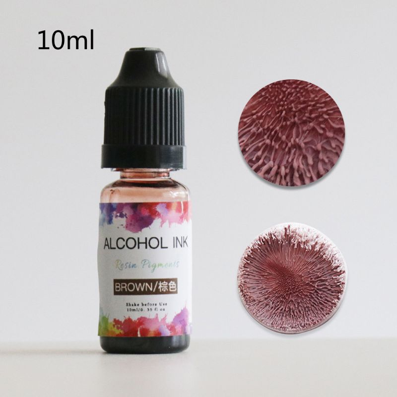 14 couleur 10ML alcool encre Diffusion résine Pigment Kit Colorant liquide Colorant Art bricolage Diffusion d'encre UV époxy résine fabrication de bijoux B85